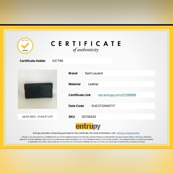 Authentic Saint Laurent Chevron Wallet - Picture 13 of 13